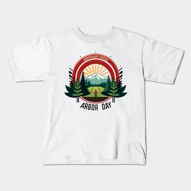 Celebrate for Arbor Day Kids T-Shirt by iCutTee